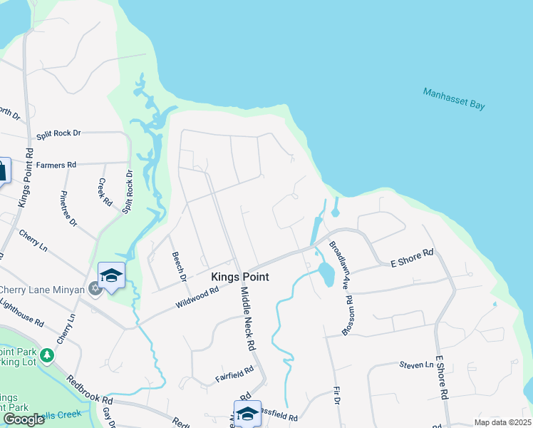 map of restaurants, bars, coffee shops, grocery stores, and more near 13 Kennilworth Terrace in Kings Point