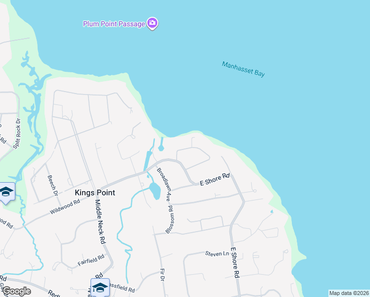 map of restaurants, bars, coffee shops, grocery stores, and more near 548 East Shore Road in Kings Point