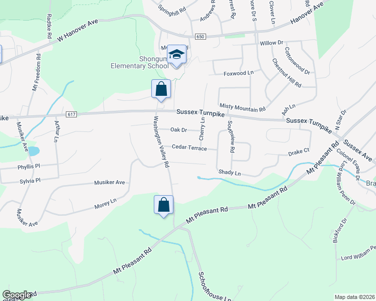 map of restaurants, bars, coffee shops, grocery stores, and more near 12 Cedar Terrace in Randolph
