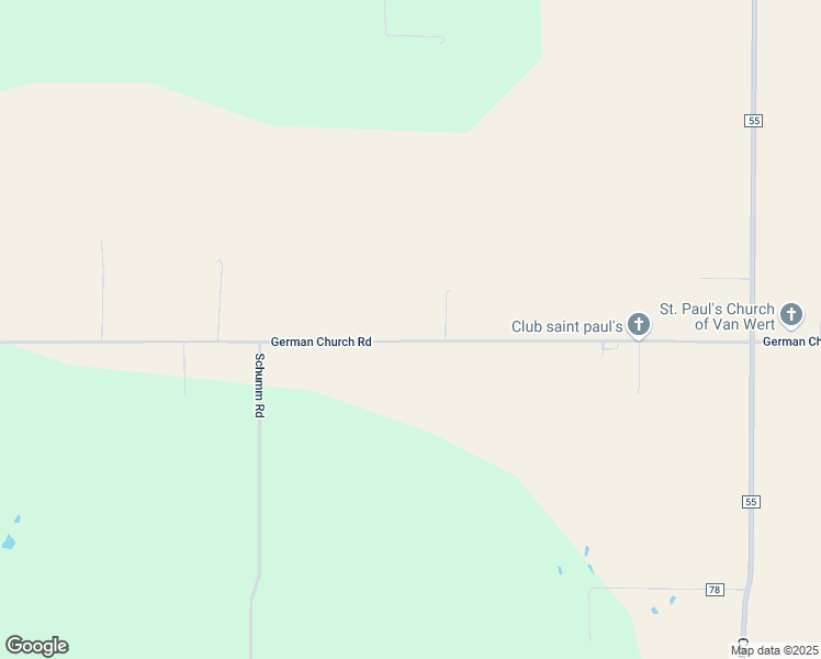 map of restaurants, bars, coffee shops, grocery stores, and more near 5309 German Church Road in Van Wert