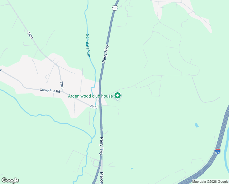 map of restaurants, bars, coffee shops, grocery stores, and more near 343 Perry Highway in Harmony