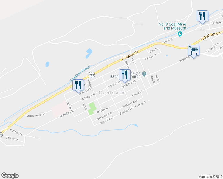 map of restaurants, bars, coffee shops, grocery stores, and more near in Coaldale