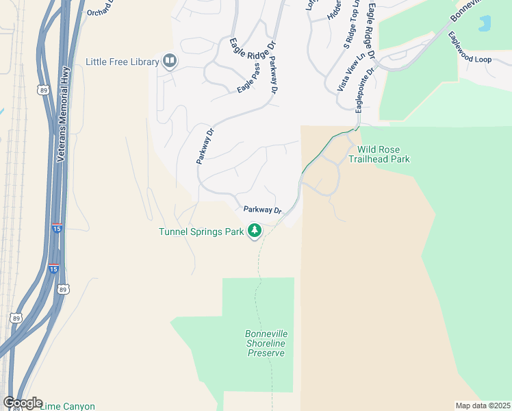 map of restaurants, bars, coffee shops, grocery stores, and more near 1021 Parkway Drive in North Salt Lake