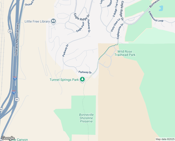 map of restaurants, bars, coffee shops, grocery stores, and more near 1021 Parkway Drive in North Salt Lake
