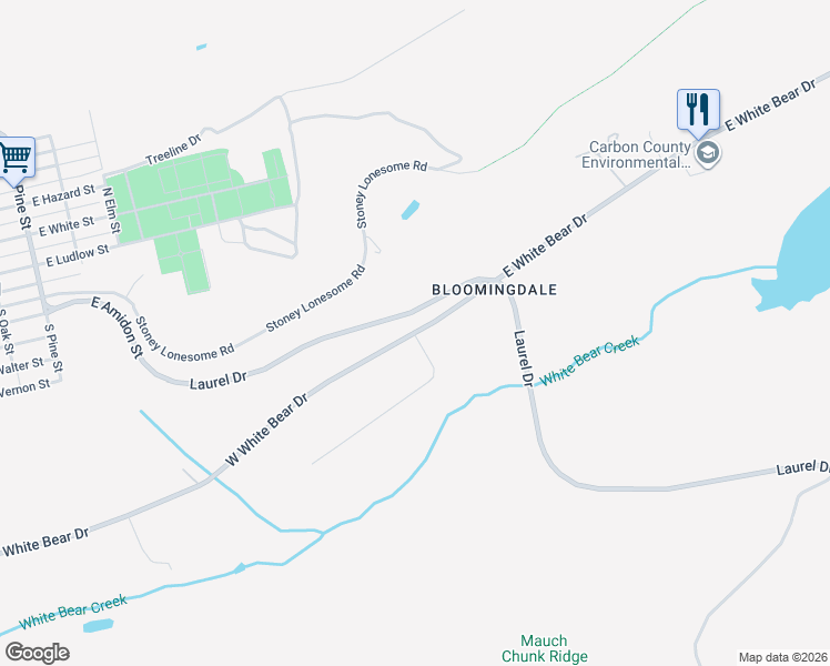 map of restaurants, bars, coffee shops, grocery stores, and more near 8 W White Bear Dr in Summit Hill