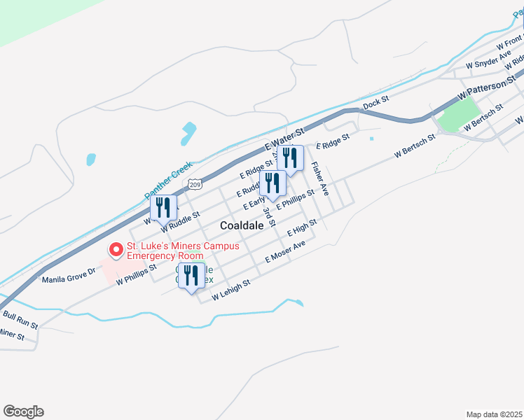 map of restaurants, bars, coffee shops, grocery stores, and more near 146 3rd Street in Coaldale