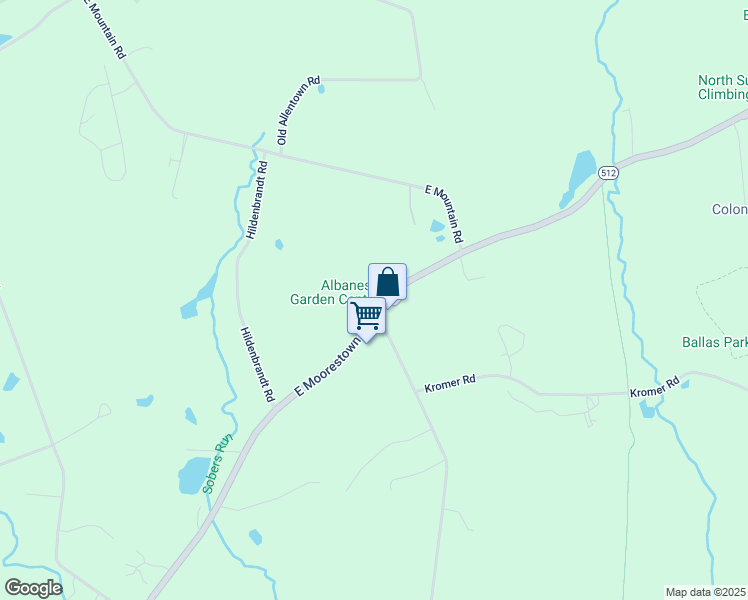 map of restaurants, bars, coffee shops, grocery stores, and more near 259 East Moorestown Road in Wind Gap