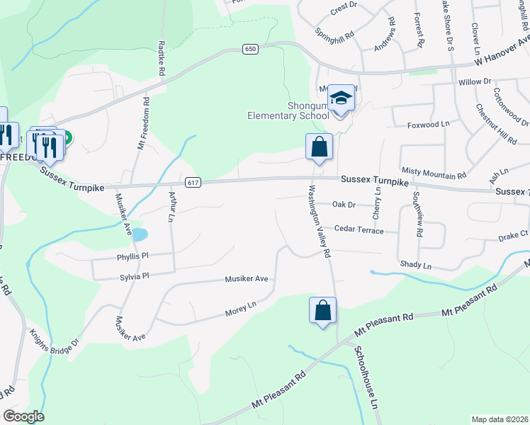 map of restaurants, bars, coffee shops, grocery stores, and more near 23 Laurel Hill Drive in Randolph
