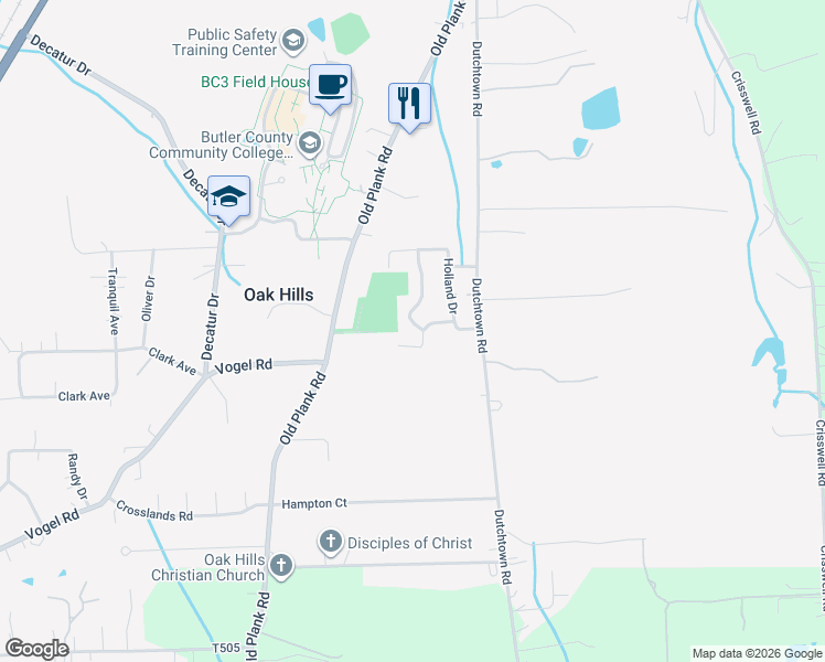 map of restaurants, bars, coffee shops, grocery stores, and more near 121 Rembrandt Drive in Butler