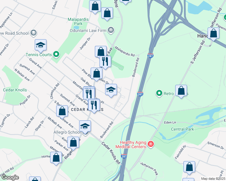 map of restaurants, bars, coffee shops, grocery stores, and more near 2101 Glen Drive in Hanover