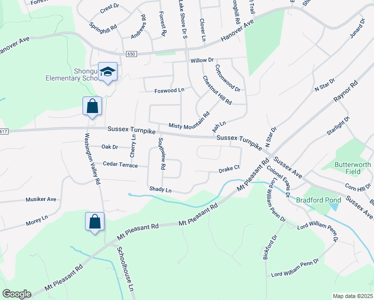 map of restaurants, bars, coffee shops, grocery stores, and more near 1034 Sussex Turnpike in Randolph