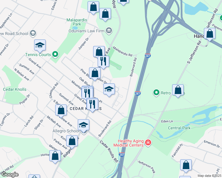 map of restaurants, bars, coffee shops, grocery stores, and more near 2101 Glen Drive in Hanover