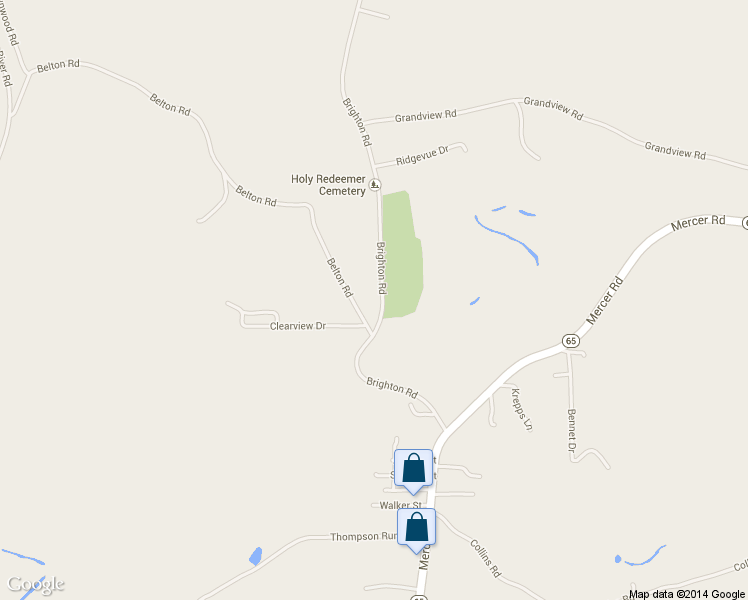 map of restaurants, bars, coffee shops, grocery stores, and more near 3168 Brighton Rd in Ellwood City