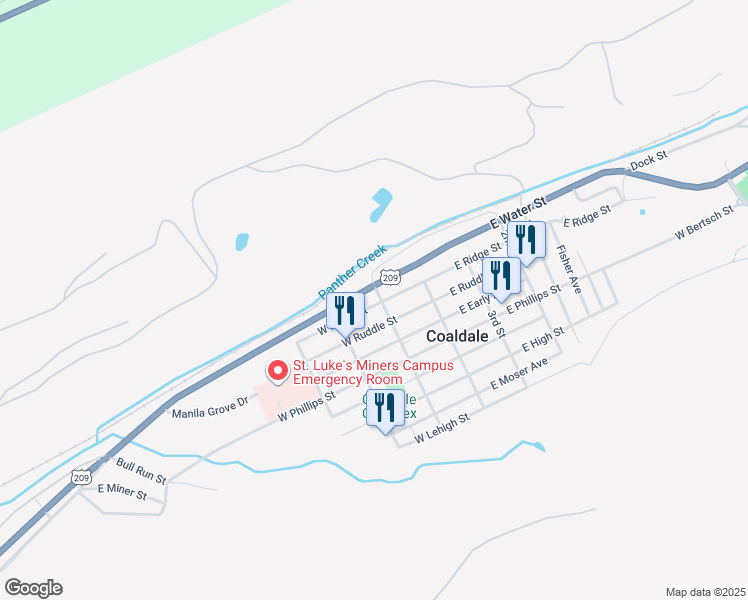 map of restaurants, bars, coffee shops, grocery stores, and more near 62 5th Street in Coaldale