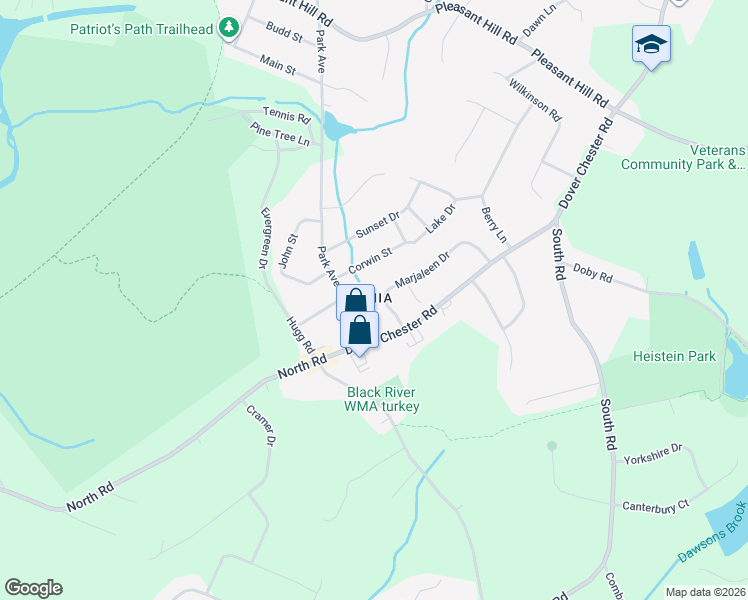 map of restaurants, bars, coffee shops, grocery stores, and more near in Randolph