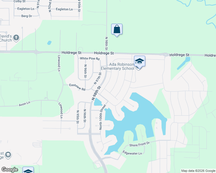 map of restaurants, bars, coffee shops, grocery stores, and more near 1144 North 99th Street in Lincoln