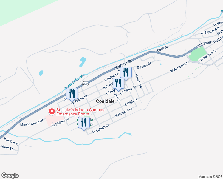 map of restaurants, bars, coffee shops, grocery stores, and more near 146 3rd Street in Coaldale