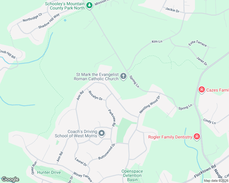 map of restaurants, bars, coffee shops, grocery stores, and more near 18 Ann Road in Long Valley