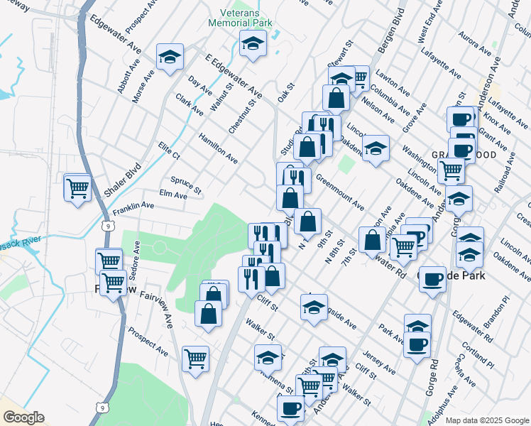 map of restaurants, bars, coffee shops, grocery stores, and more near 570 Carpenter Place in Ridgefield