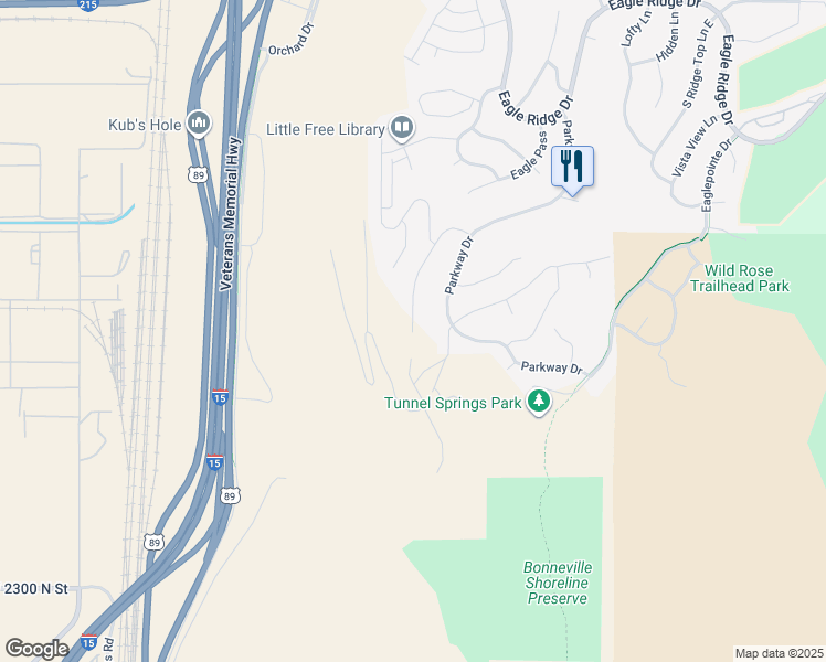 map of restaurants, bars, coffee shops, grocery stores, and more near 951 Winter Lane South in North Salt Lake