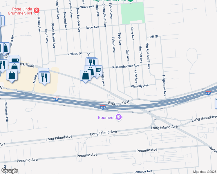 map of restaurants, bars, coffee shops, grocery stores, and more near 2700 Connecticut Avenue in Medford
