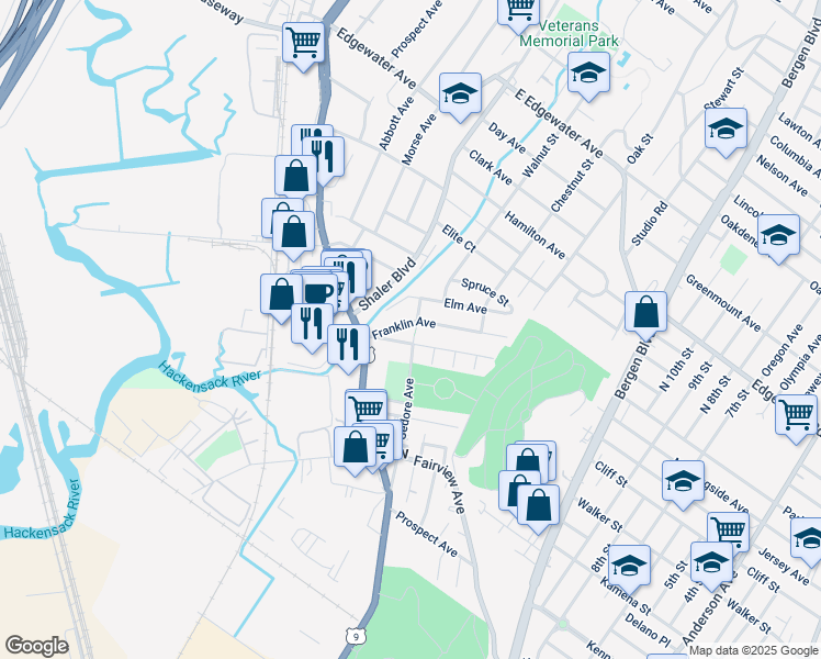 map of restaurants, bars, coffee shops, grocery stores, and more near 732C Greeley Avenue in Fairview