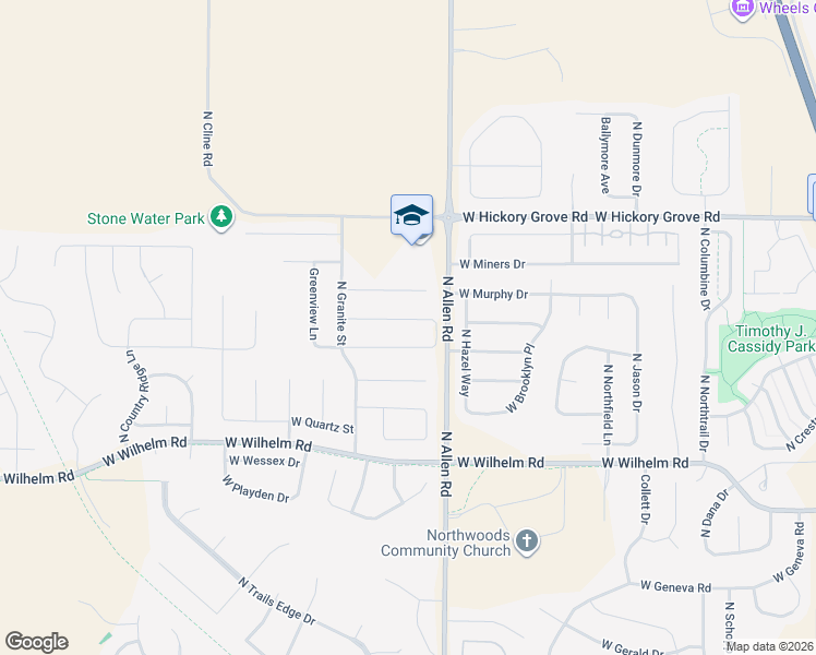 map of restaurants, bars, coffee shops, grocery stores, and more near West Whittington Way in Dunlap