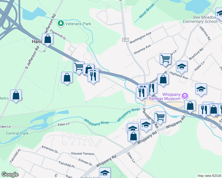 map of restaurants, bars, coffee shops, grocery stores, and more near 9 Legion Place in Hanover