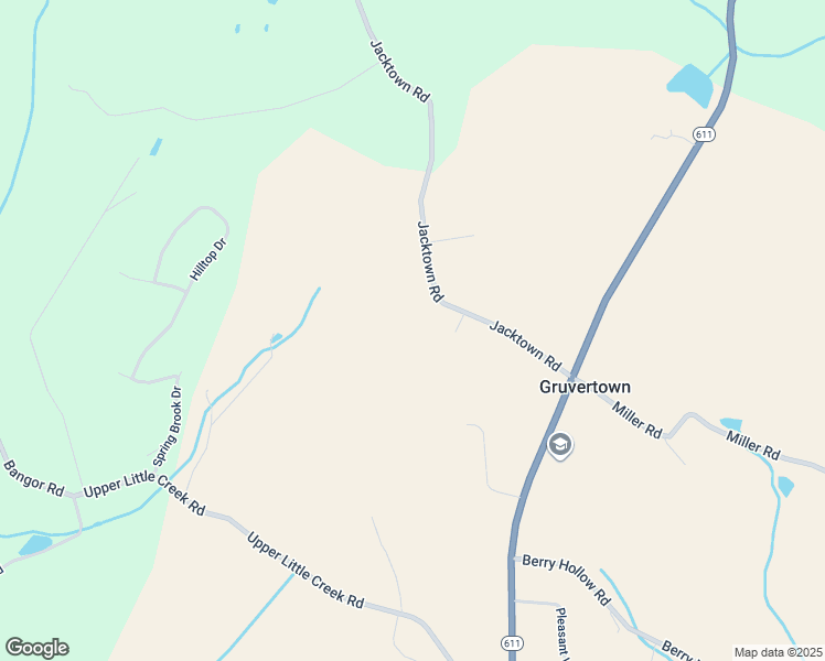 map of restaurants, bars, coffee shops, grocery stores, and more near 9604 Jacktown Road in Bangor