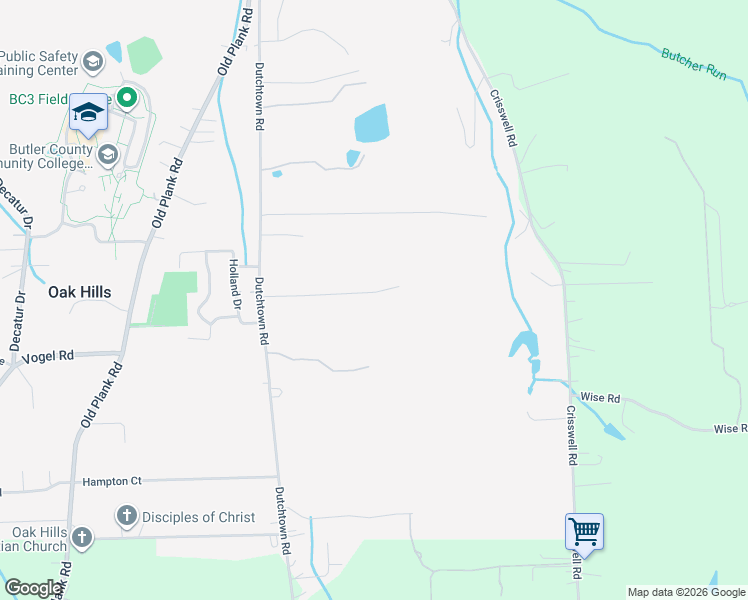map of restaurants, bars, coffee shops, grocery stores, and more near 209 October Drive in Butler
