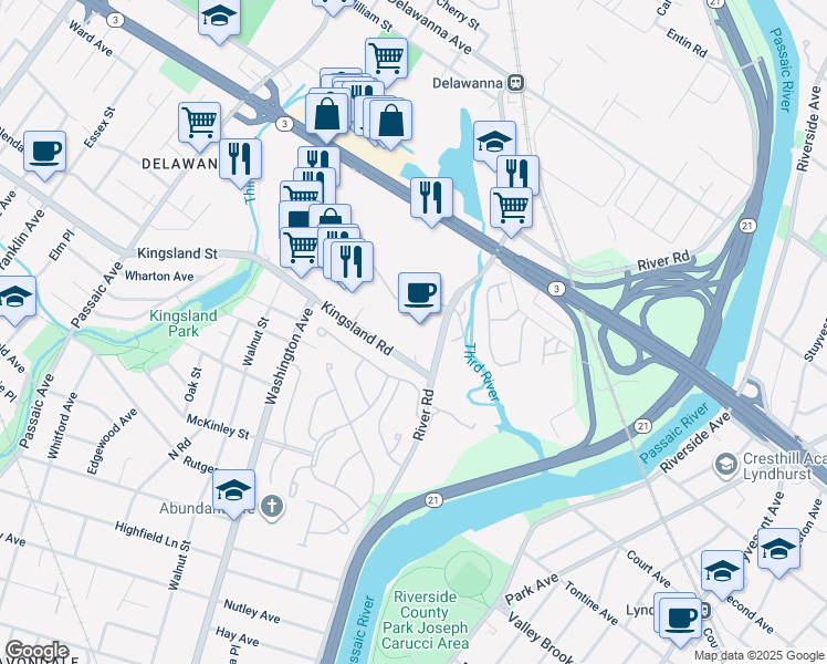 map of restaurants, bars, coffee shops, grocery stores, and more near 30 Kingsland Road in Clifton