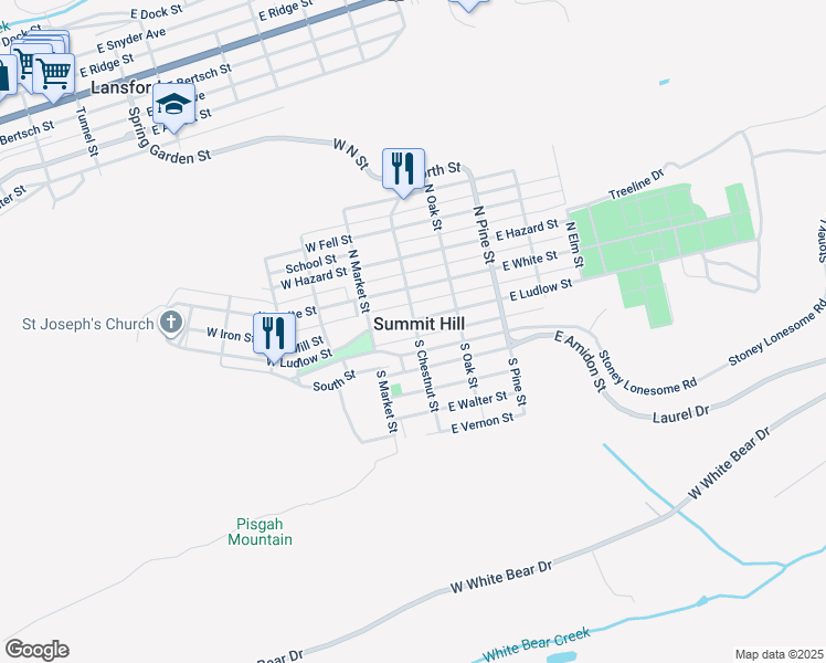 map of restaurants, bars, coffee shops, grocery stores, and more near 16 W Holland St in Summit Hill