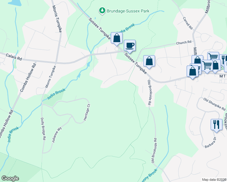 map of restaurants, bars, coffee shops, grocery stores, and more near 19 Devonshire Drive in Randolph