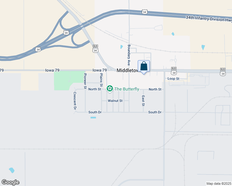 map of restaurants, bars, coffee shops, grocery stores, and more near 309 Center Street in Middletown