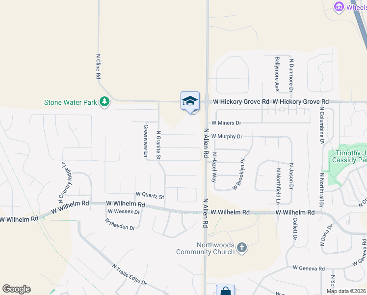 map of restaurants, bars, coffee shops, grocery stores, and more near West Whittington Way in Dunlap