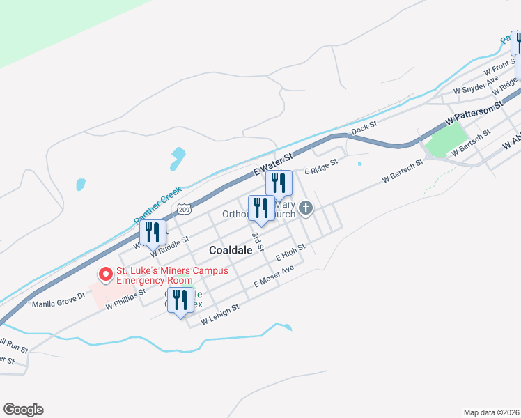 map of restaurants, bars, coffee shops, grocery stores, and more near 108 2nd Street in Coaldale