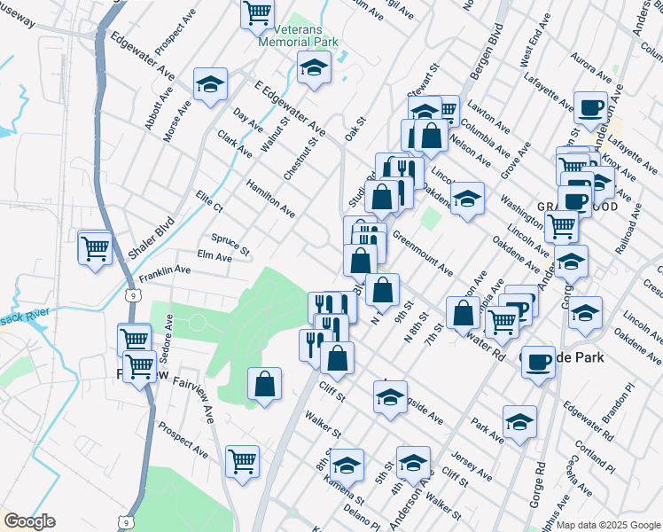 map of restaurants, bars, coffee shops, grocery stores, and more near 601A Sketch Place in Ridgefield