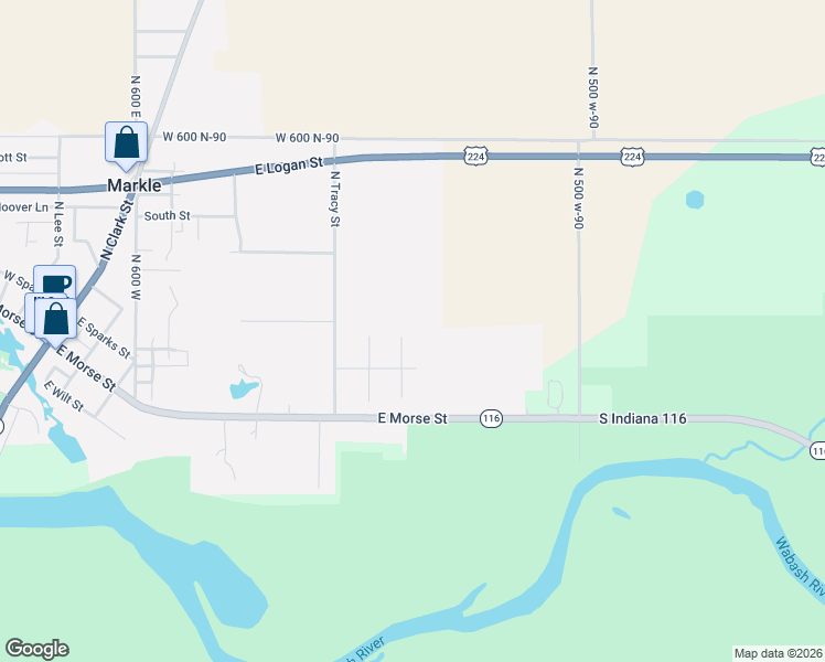 map of restaurants, bars, coffee shops, grocery stores, and more near 235 Woodfield Court in Markle