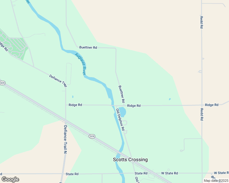 map of restaurants, bars, coffee shops, grocery stores, and more near 6085 Buettner Road in Delphos