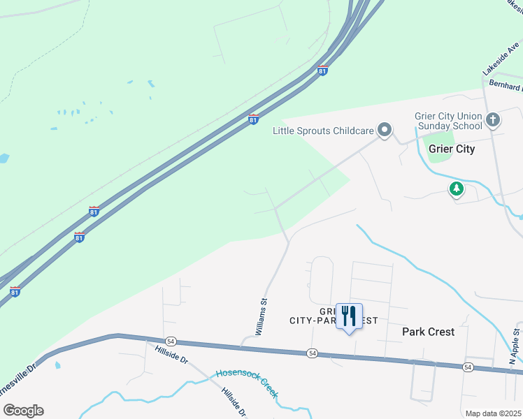 map of restaurants, bars, coffee shops, grocery stores, and more near 194 Crest Street in Barnesville