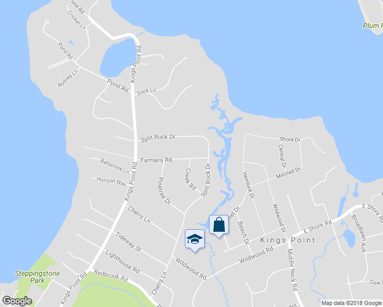 map of restaurants, bars, coffee shops, grocery stores, and more near 16 Farmers Road in Kings Point