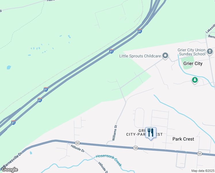 map of restaurants, bars, coffee shops, grocery stores, and more near 194 Crest Street in Barnesville