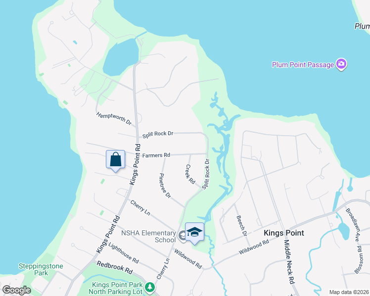 map of restaurants, bars, coffee shops, grocery stores, and more near 16 Farmers Road in Kings Point