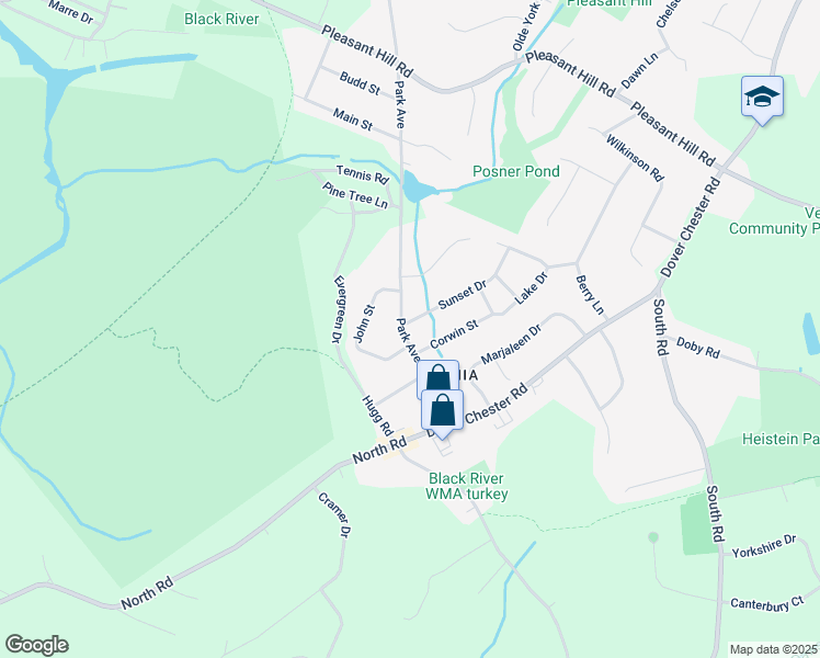 map of restaurants, bars, coffee shops, grocery stores, and more near 176 A Park Avenue in Randolph