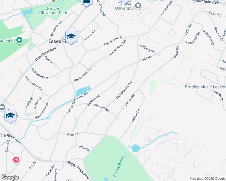 map of restaurants, bars, coffee shops, grocery stores, and more near 29 Gordon Road in Essex Fells
