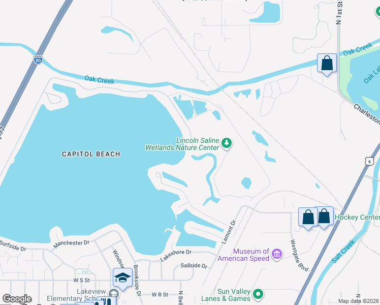 map of restaurants, bars, coffee shops, grocery stores, and more near 1360 Pelican Bay Place in Lincoln