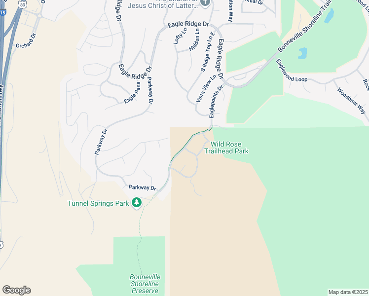 map of restaurants, bars, coffee shops, grocery stores, and more near Eaglepointe Drive in North Salt Lake