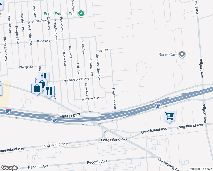 map of restaurants, bars, coffee shops, grocery stores, and more near 2801 West Gate in Medford