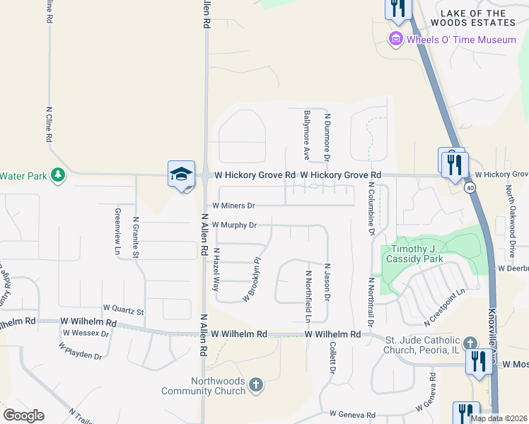 map of restaurants, bars, coffee shops, grocery stores, and more near 11299 North Brooklyn Place in Dunlap