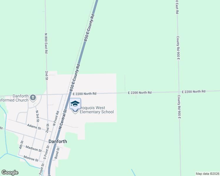 map of restaurants, bars, coffee shops, grocery stores, and more near 124 East North Street in Danforth